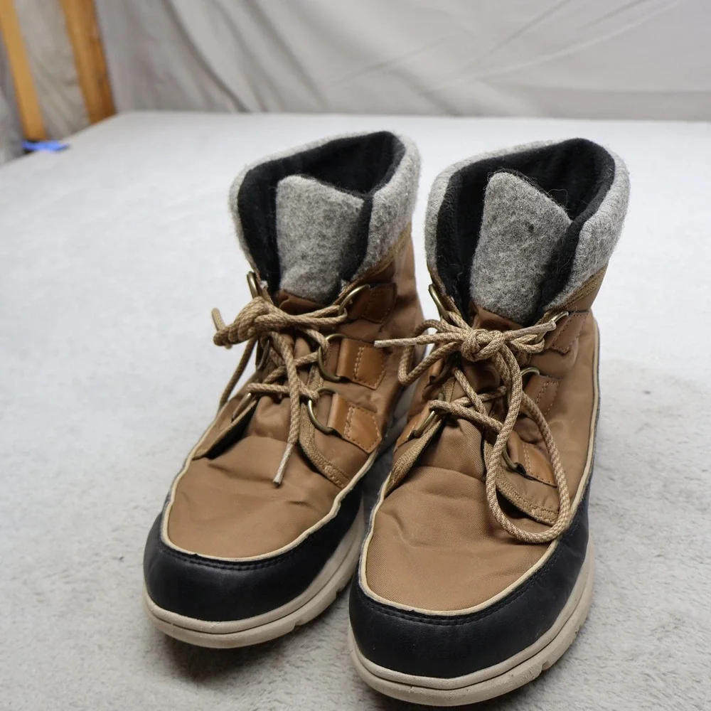 Sorel Womens 9.5 Winter Boots Brown Explorer Carnival Elk Waterproof Snow Hiking